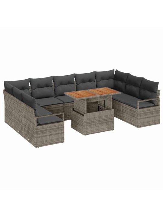 Aia diivanikomplekt 10 tk hall ja pruun 100 x 55 x 73 cm