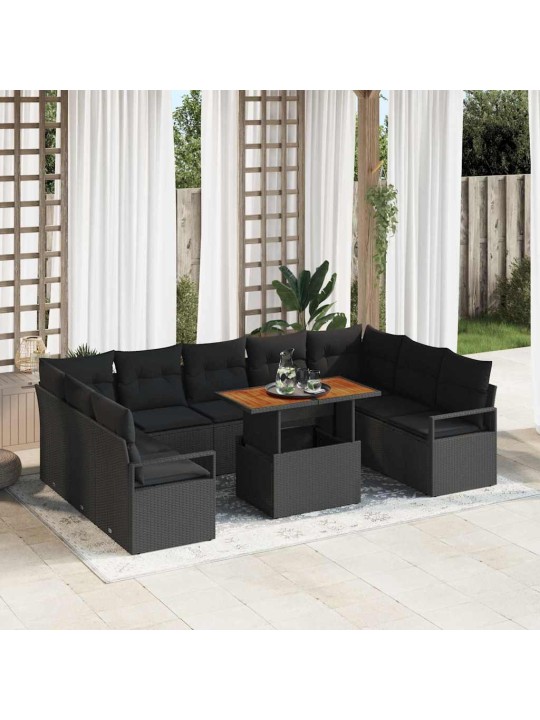 Aia diivanikomplekt 10 tk must ja pruun 100 x 55 x 73 cm