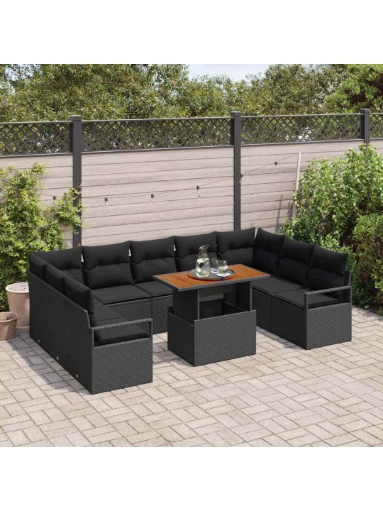 Aia diivanikomplekt 10 tk must ja pruun 100 x 55 x 73 cm