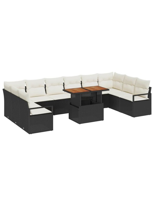 Aia diivanikomplekt 11 tk must ja kreem 100 x 55 x 73 cm