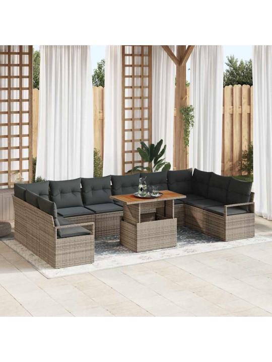 Aia diivanikomplekt 11 tk hall ja pruun 100 x 55 x 73 cm