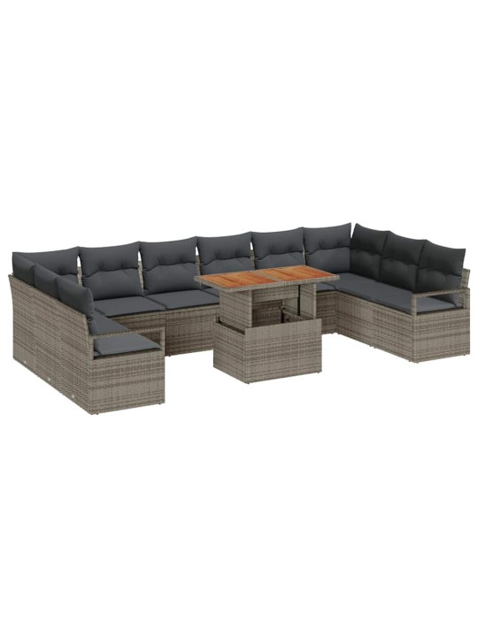 Aia diivanikomplekt 11 tk hall ja pruun 100 x 55 x 73 cm