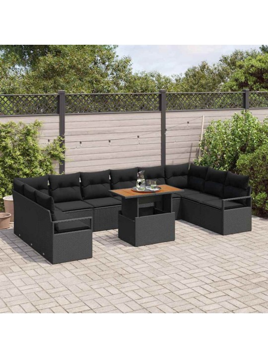 Aia diivanikomplekt 11 tk must ja pruun 100 x 55 x 73 cm