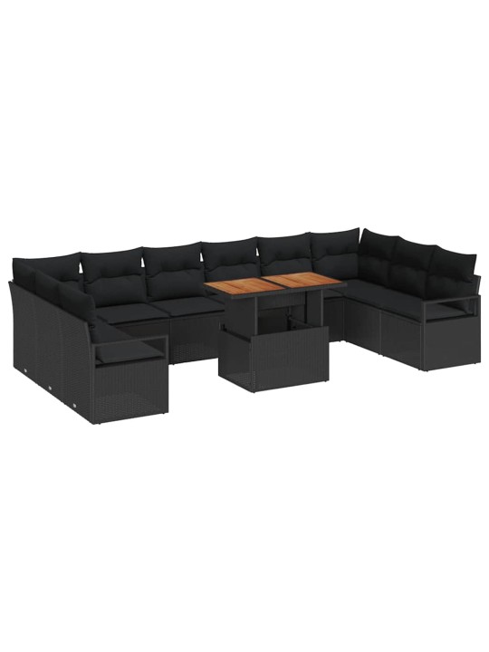 Aia diivanikomplekt 11 tk must ja pruun 100 x 55 x 73 cm