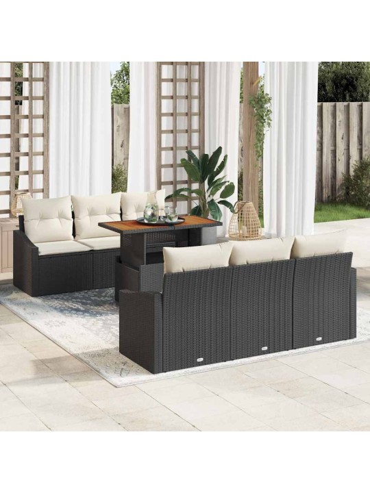 Aia diivanikomplekt padjaga must ja kreem 100 x 55 x 73 cm