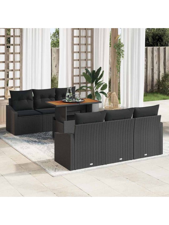 Aia diivanikomplekt padjaga must ja pruun 100 x 55 x 73 cm