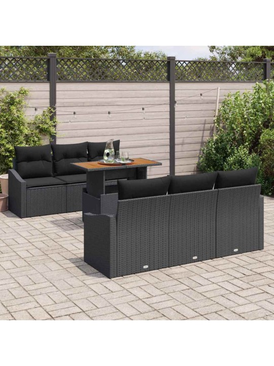 Aia diivanikomplekt padjaga must ja pruun 100 x 55 x 73 cm