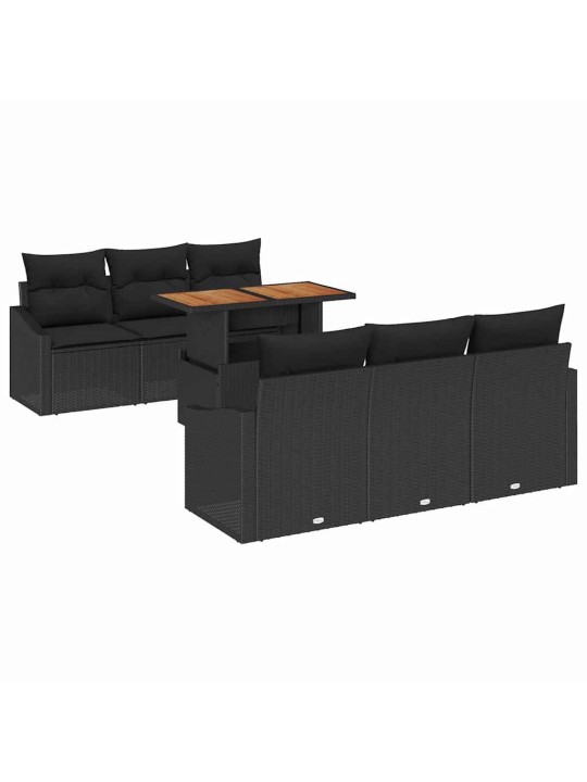 Aia diivanikomplekt padjaga must ja pruun 100 x 55 x 73 cm