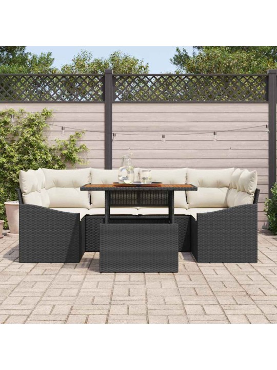 Aia söögilaudade komplekt must ja kreem 100 x 55 x 73 cm