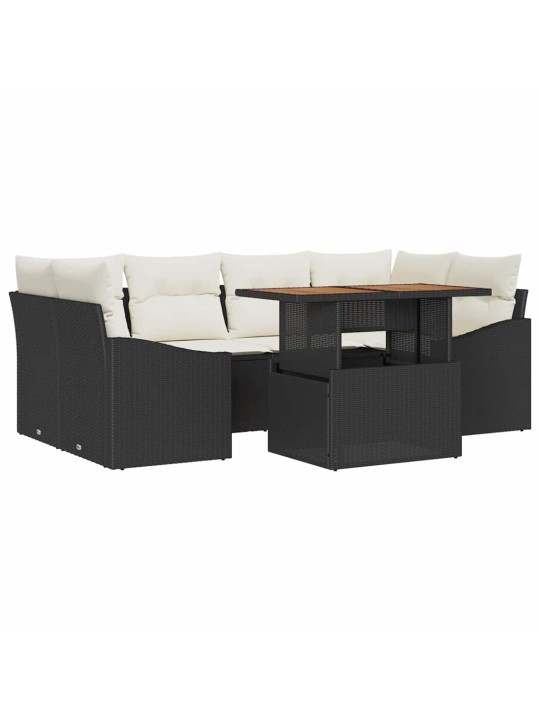 Aia söögilaudade komplekt must ja kreem 100 x 55 x 73 cm