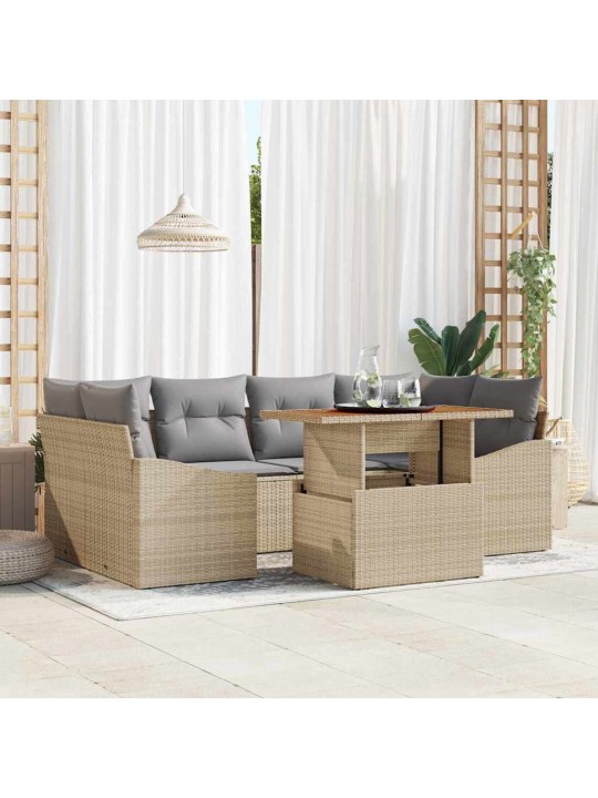 Aia söögilaudade komplekt padjaga beež ja hall 100 x 55 x 73 cm