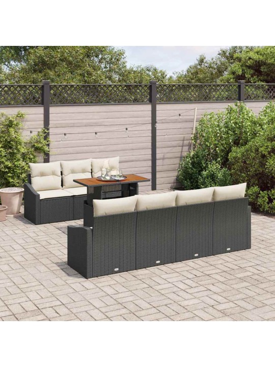 Aia söögilaudade komplekt must ja kreem 100 x 55 x 73 cm