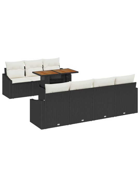 Aia söögilaudade komplekt must ja kreem 100 x 55 x 73 cm