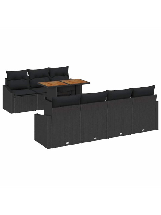 Aia söögilaudade komplekt must ja pruun 100 x 55 x 73 cm