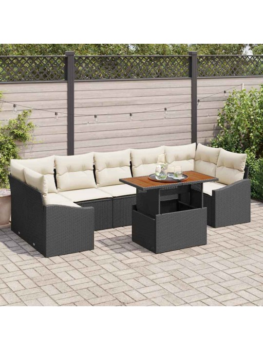 Aia söögilaudade komplekt must ja kreem 100 x 55 x 73 cm