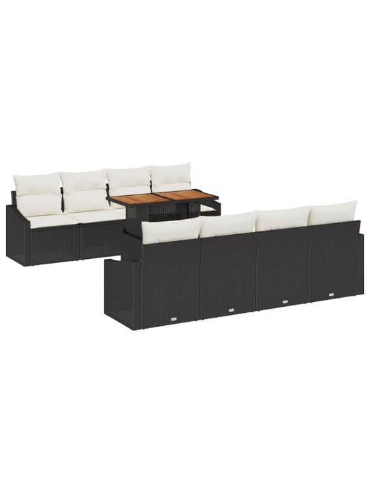 Aia söögilaudade komplekt must ja kreem 100 x 55 x 73 cm