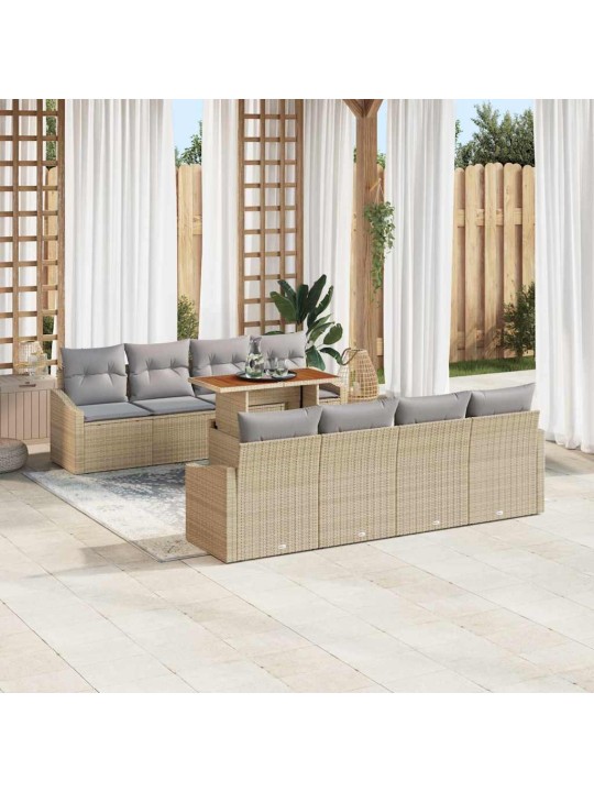 Aia söögilaudade komplekt padjaga beež ja hall 100 x 55 x 73 cm