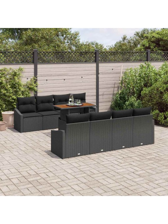 Aia söögilaudade komplekt must ja pruun 100 x 55 x 73 cm
