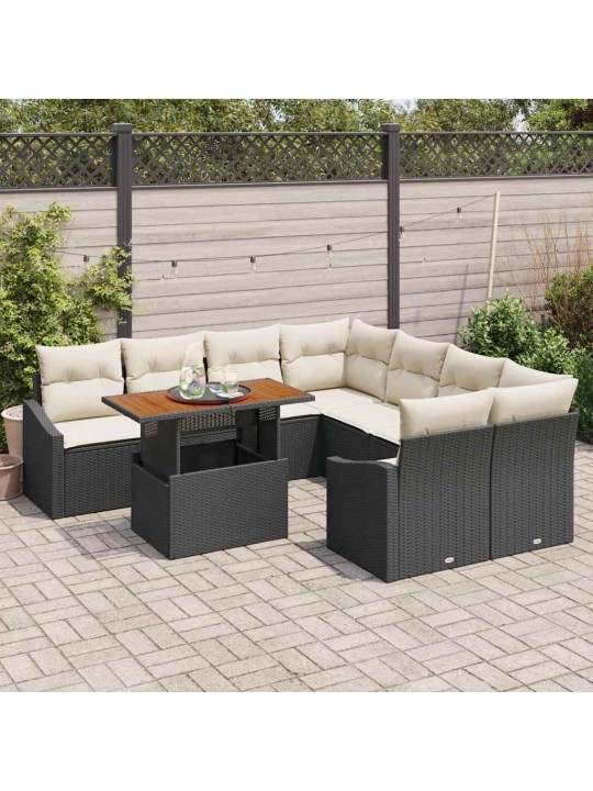 Aia söögilaudade komplekt must ja kreem 100 x 55 x 73 cm