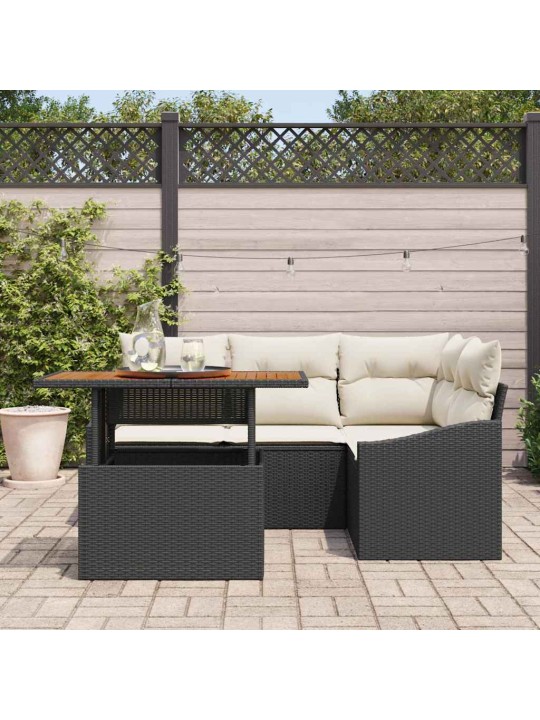 Aia söögilaudade komplekt must ja kreem 100 x 55 x 73 cm