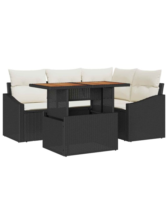 Aia söögilaudade komplekt must ja kreem 100 x 55 x 73 cm