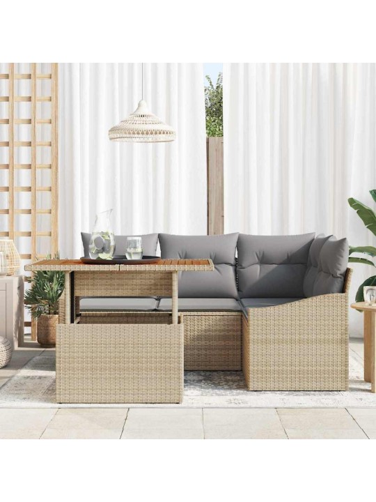Aia söögilaudade komplekt padjaga beež ja hall 100 x 55 x 73 cm
