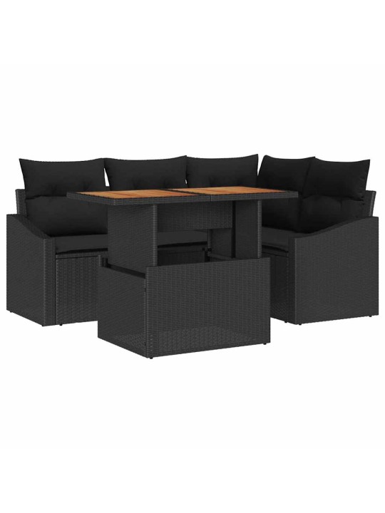 Aia söögilaudade komplekt must ja pruun 100 x 55 x 73 cm