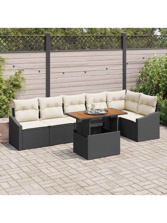 Aia söögilaudade komplekt must ja kreem 100 x 55 x 73 cm