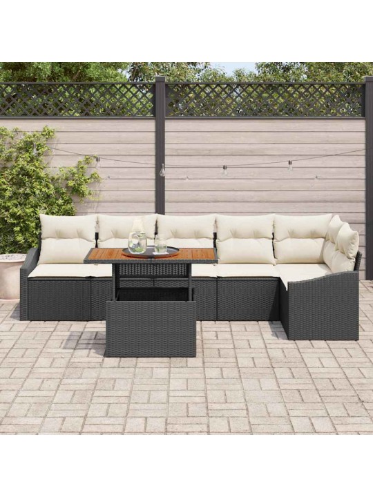 Aia söögilaudade komplekt must ja kreem 100 x 55 x 73 cm