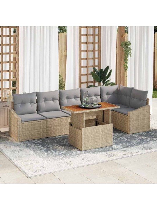 Aia söögilaudade komplekt padjaga beež ja hall 100 x 55 x 73 cm