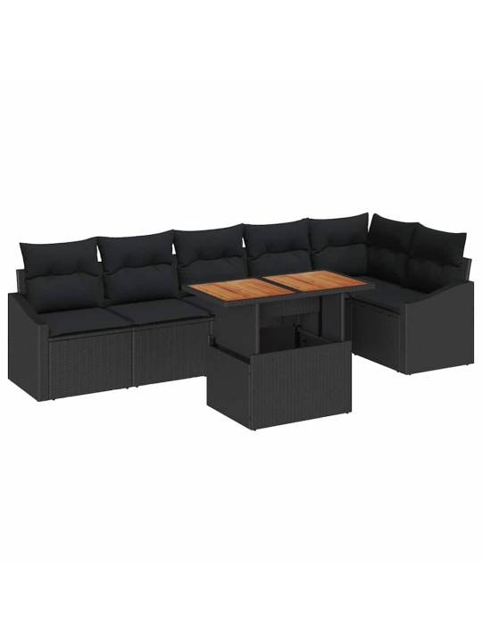Aia söögilaudade komplekt must ja pruun 100 x 55 x 73 cm