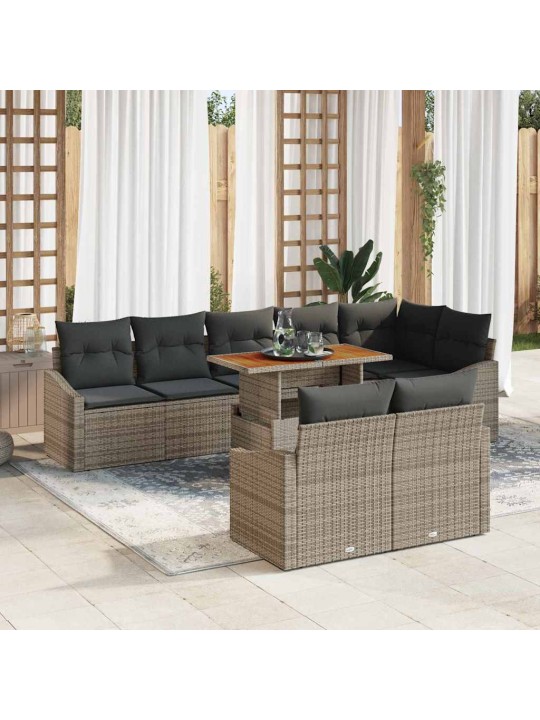 Aia diivanikomplekt 9 tk hall ja pruun 100 x 55 x 73 cm