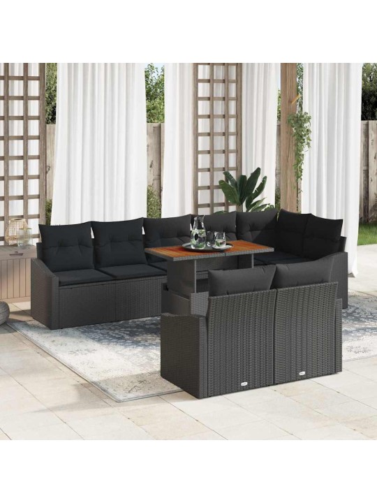 Aia diivanikomplekt 9 tk must ja pruun 100 x 55 x 73 cm