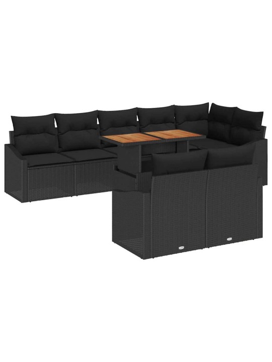 Aia diivanikomplekt 9 tk must ja pruun 100 x 55 x 73 cm