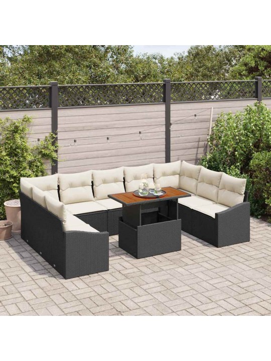 Aia söögilaudade komplekt 10 tk must ja kreem 100 x 55 x 73 cm