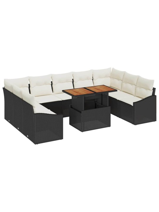 Aia söögilaudade komplekt 10 tk must ja kreem 100 x 55 x 73 cm