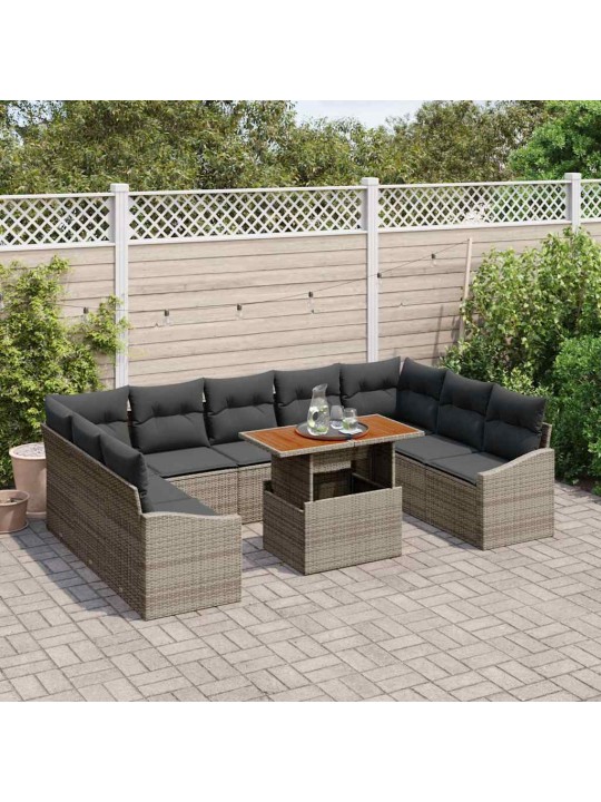 Aia söögilaudade komplekt 10 tk hall ja pruun 100 x 55 x 73 cm