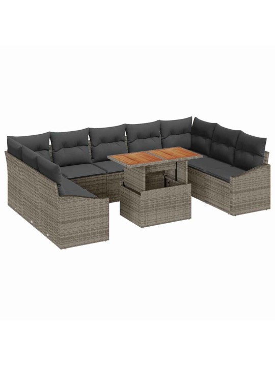 Aia söögilaudade komplekt 10 tk hall ja pruun 100 x 55 x 73 cm