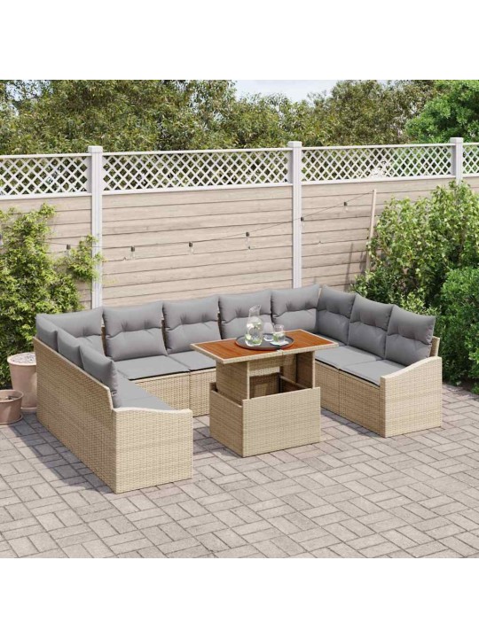 Aia söögilaudade komplekt 10 tk beež ja hall 100 x 55 x 73 cm