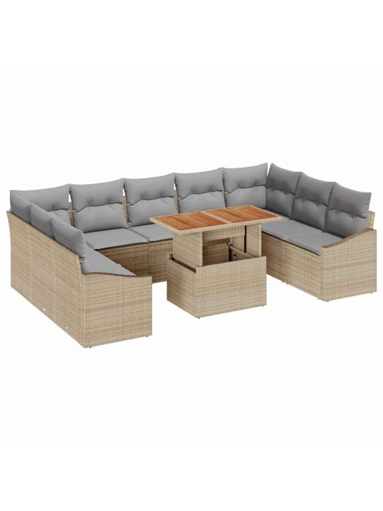 Aia söögilaudade komplekt 10 tk beež ja hall 100 x 55 x 73 cm
