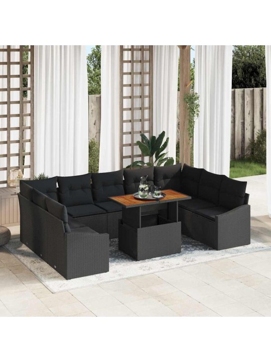 Aia söögilaudade komplekt 10 tk must ja pruun 100 x 55 x 73 cm