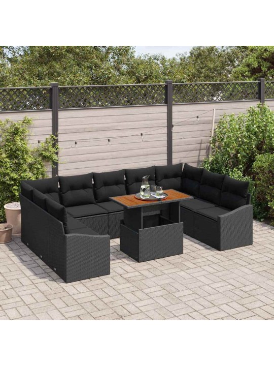 Aia söögilaudade komplekt 10 tk must ja pruun 100 x 55 x 73 cm