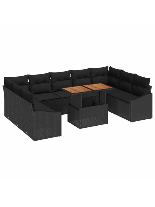 Aia söögilaudade komplekt 10 tk must ja pruun 100 x 55 x 73 cm