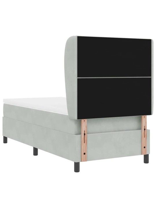 Kontinentaalvoodi madratsi ja peatsiga helehall 100 x 200 cm samet
