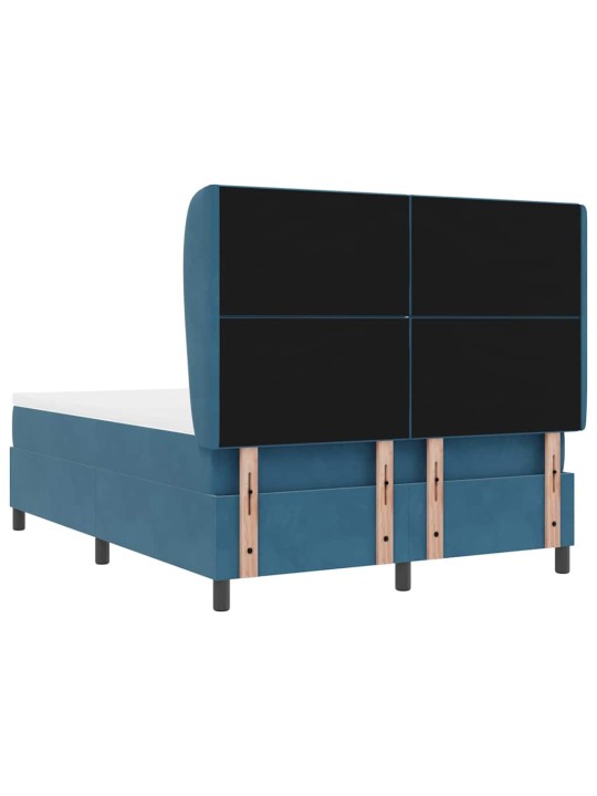 Kontinentaalvoodi madratsiga tumesinine 140 x 190 cm samet