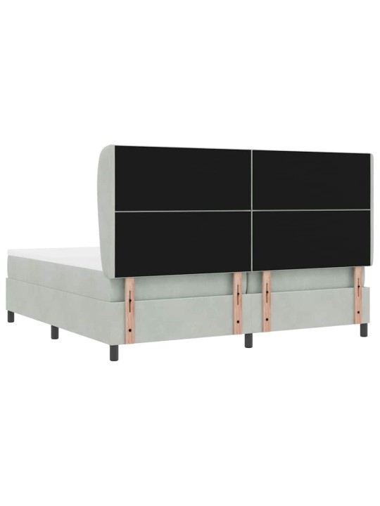 Kontinentaalvoodi madratsi ja peatsiga helehall 200 x 200 cm samet