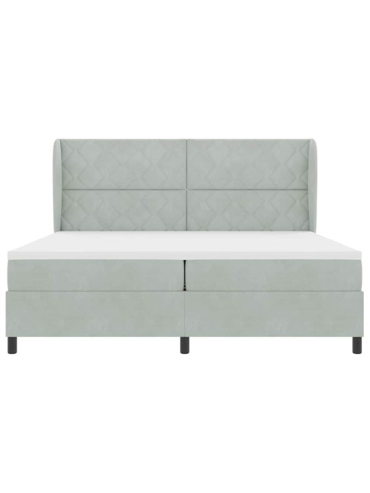 Kontinentaalvoodi madratsi ja peatsiga helehall 200 x 200 cm samet