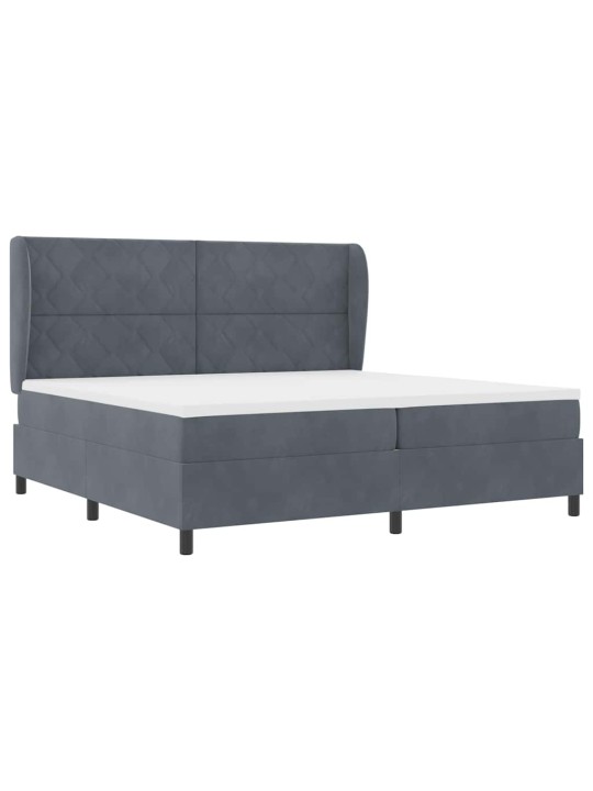 Kontinentaalvoodi madratsi ja peatsiga tumehall 200 x 200 cm samet