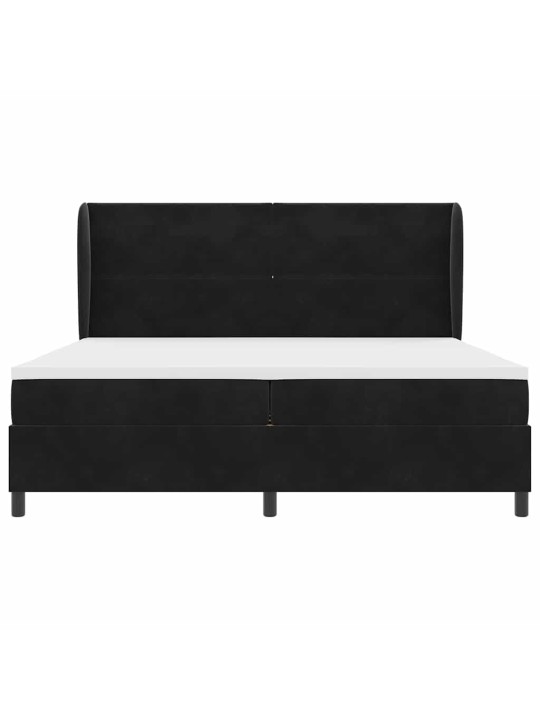 Kontinentaalvoodi madratsi ja peatsiga must 200 x 200 cm samet