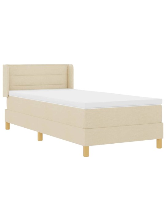 Voodiraam vedrumadratsiga peaga kreemjas 80 x 200 cm kangas